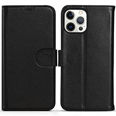 Leather Case Stands Flip Cover Holder DL1 for Apple iPhone 14 Pro Max Black