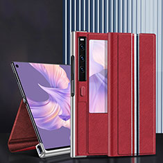 Leather Case Stands Flip Cover Holder DL1 for Huawei Mate Xs 2 Red