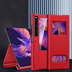 Leather Case Stands Flip Cover Holder DL4 for Huawei Mate Xs 2 Red