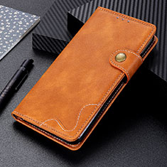 Leather Case Stands Flip Cover Holder DY01 for Motorola Moto Edge S 5G Brown