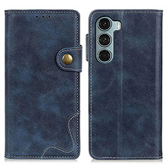 Leather Case Stands Flip Cover Holder DY01 for Motorola Moto Edge S30 5G Blue