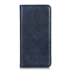 Leather Case Stands Flip Cover Holder for Alcatel 3X Blue