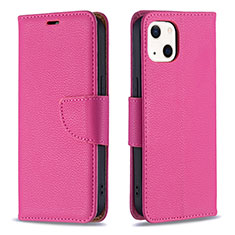 Leather Case Stands Flip Cover Holder for Apple iPhone 13 Mini Hot Pink