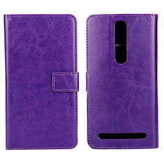 Leather Case Stands Flip Cover Holder for Asus Zenfone 2 ZE551ML ZE550ML Purple