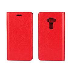Leather Case Stands Flip Cover Holder for Asus Zenfone 3 ZE552KL Red