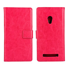 Leather Case Stands Flip Cover Holder for Asus Zenfone 5 Hot Pink