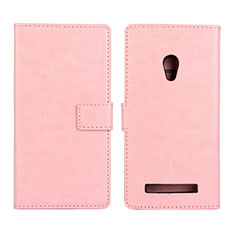 Leather Case Stands Flip Cover Holder for Asus Zenfone 5 Pink