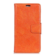 Leather Case Stands Flip Cover Holder for Asus Zenfone 5 ZS620KL Orange
