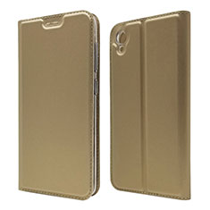 Leather Case Stands Flip Cover Holder for Asus ZenFone Live L1 ZA550KL Gold