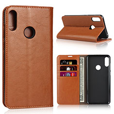 Leather Case Stands Flip Cover Holder for Asus Zenfone Max Pro M2 ZB631KL Orange