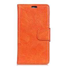 Leather Case Stands Flip Cover Holder for Asus ZenFone V500KL Orange