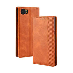 Leather Case Stands Flip Cover Holder for Blackberry KEYone Orange