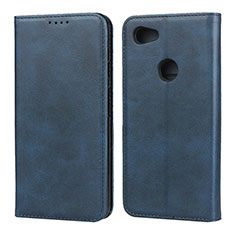 Leather Case Stands Flip Cover Holder for Google Pixel 3a Blue