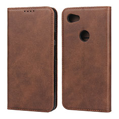 Leather Case Stands Flip Cover Holder for Google Pixel 3a XL Brown