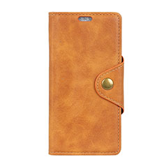 Leather Case Stands Flip Cover Holder for HTC Desire 12 Plus Orange