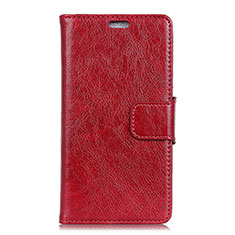 Leather Case Stands Flip Cover Holder for HTC Desire 12S Red