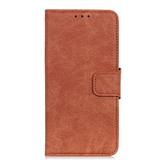 Leather Case Stands Flip Cover Holder for HTC U19E Brown