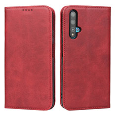 Leather Case Stands Flip Cover Holder for Huawei Honor 20 Red
