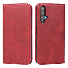 Leather Case Stands Flip Cover Holder for Huawei Honor 20S Red