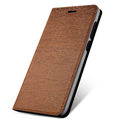 Leather Case Stands Flip Cover Holder for Huawei Honor 9 Lite Brown