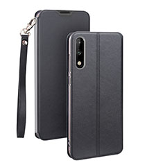 Leather Case Stands Flip Cover Holder for Huawei Honor 9X Black