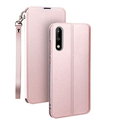Leather Case Stands Flip Cover Holder for Huawei Honor 9X Rose Gold