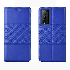 Leather Case Stands Flip Cover Holder for Huawei Honor Play4T Pro Blue