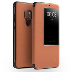 Leather Case Stands Flip Cover Holder for Huawei Mate 20 Orange