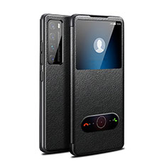 Leather Case Stands Flip Cover Holder for Huawei Nova 7 Pro 5G Black