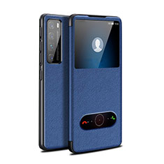 Leather Case Stands Flip Cover Holder for Huawei Nova 7 Pro 5G Blue