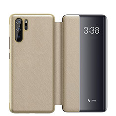 Leather Case Stands Flip Cover Holder for Huawei P30 Pro Gold