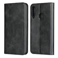 Leather Case Stands Flip Cover Holder for Huawei Y7p Black