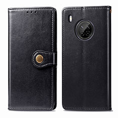 Leather Case Stands Flip Cover Holder for Huawei Y9a Black