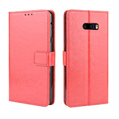 Leather Case Stands Flip Cover Holder for LG G8X ThinQ Red