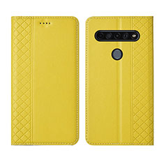 Leather Case Stands Flip Cover Holder for LG K41S Yellow