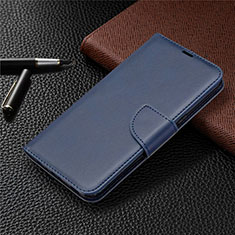 Leather Case Stands Flip Cover Holder for LG K61 Blue
