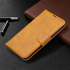 Leather Case Stands Flip Cover Holder for LG K61 Orange