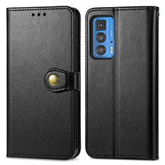 Leather Case Stands Flip Cover Holder for Motorola Moto Edge 20 Pro 5G Black