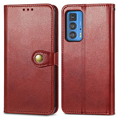 Leather Case Stands Flip Cover Holder for Motorola Moto Edge 20 Pro 5G Red