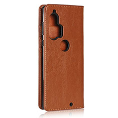 Leather Case Stands Flip Cover Holder for Motorola Moto Edge Plus Orange