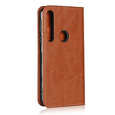 Leather Case Stands Flip Cover Holder for Motorola Moto G8 Play Orange