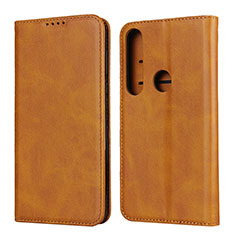 Leather Case Stands Flip Cover Holder for Motorola Moto G8 Plus Orange