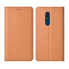 Leather Case Stands Flip Cover Holder for Nokia C3 Orange