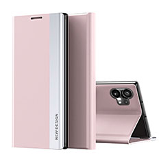 Leather Case Stands Flip Cover Holder for Nothing Phone 1 Pink