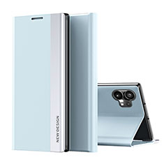 Leather Case Stands Flip Cover Holder for Nothing Phone 1 Sky Blue