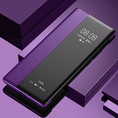 Leather Case Stands Flip Cover Holder for OnePlus 10 Pro 5G Purple