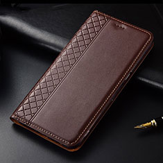 Leather Case Stands Flip Cover Holder for OnePlus 7T Brown