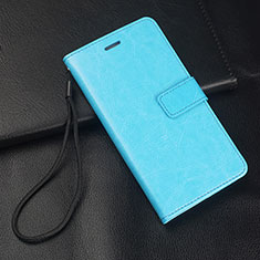 Leather Case Stands Flip Cover Holder for Oppo A11 Sky Blue