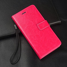 Leather Case Stands Flip Cover Holder for Oppo A11X Hot Pink