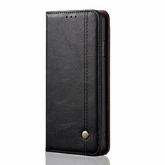 Leather Case Stands Flip Cover Holder for Oppo A12e Black